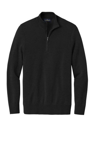 Brooks Brothers Washable Merino Birdseye 1/4-Zip Sweater image thumbnail
