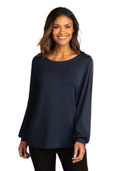Image of Port Authority Ladies Luxe Knit Jewel Neck Top