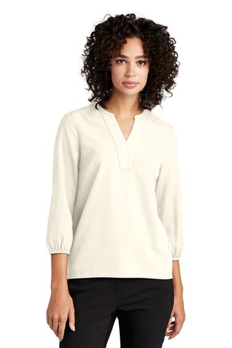 MERCER+METTLE Women's Stretch Crepe 3/4-Sleeve Blouse image thumbnail