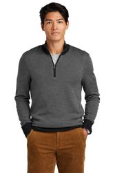 Image of Brooks Brothers Washable Merino Birdseye 1/4-Zip Sweater