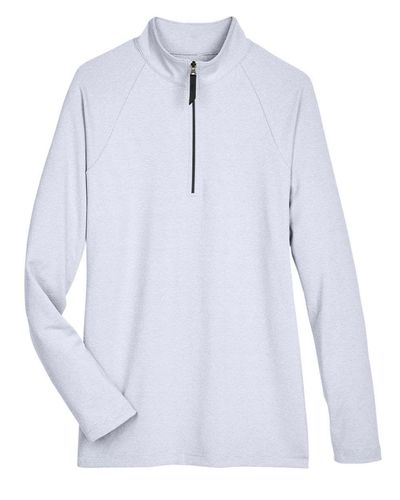 Women's CrownLux Performance® Clubhouse Micro-Stripe Quarter-Zip Pullover  image thumbnail
