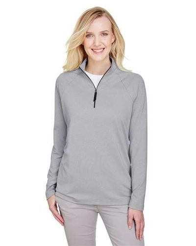 Women's CrownLux Performance® Clubhouse Micro-Stripe Quarter-Zip Pullover  image thumbnail