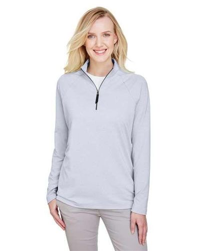 Women's CrownLux Performance® Clubhouse Micro-Stripe Quarter-Zip Pullover  image thumbnail