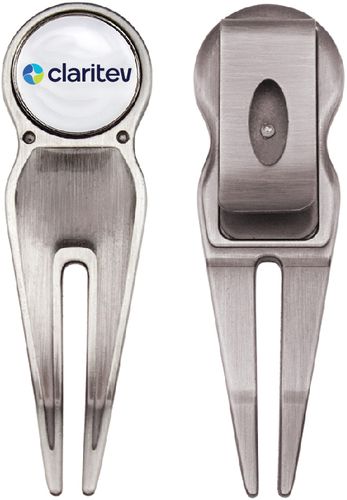 Golf Divot Tool w/ Belt Clip and Full Color Ball Marker image thumbnail