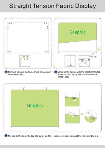 8' Tube Straight Single-Sided Fabric Display with Frame - Contigo image thumbnail