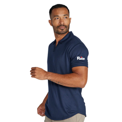 Image of BYLT Ribbed Short Sleeve Open V Polo