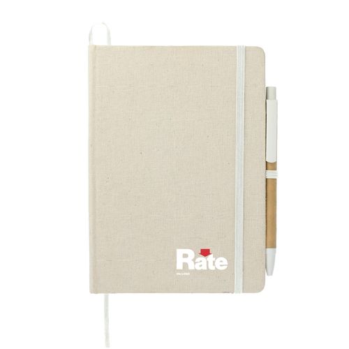 5" x 7" Organic Cotton Bound Notebook w/Pen image thumbnail