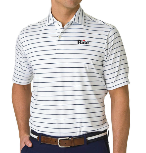 Fairway & Greene Men's Faxon Stripe Polo - White image thumbnail