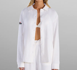 Image of BYLT Women's Back to Basics Linen Button Down