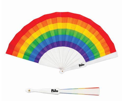 Rainbow Folding Hand Fan image thumbnail