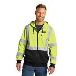 Image of CornerStone® ANSI 107 Class 3 Heavy-Duty Fleece Full-Zip Hoodie