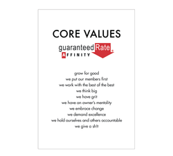 Image of 18 x 24 Core Value Poster
