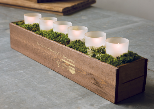 Frosted Votive Trough Crate image thumbnail