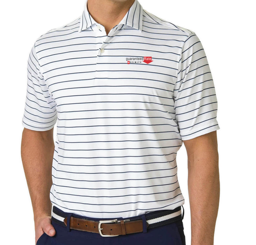 Fairway & Greene Men's Faxon Stripe Polo - White image thumbnail