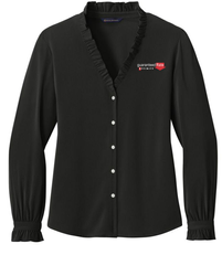 Image of Brooks Brothers Women's Long Sleeve Ruffle Collar Blouse