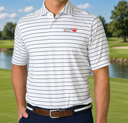 Image of Fairway & Greene Men's Faxon Stripe Polo - White
