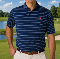 Image of Fairway & Greene Men's Faxon Stripe Polo - Marine