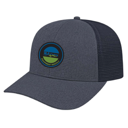 Image of Ribbed Tri-Blend Trucker Mesh Back Cap - Heather Navy/Navy