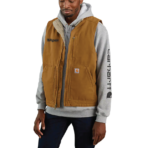 Carhartt Washed Duck Sherpa Lined Mock Neck Vest image thumbnail