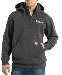 Image of Carhartt Rain Defender® Paxton Heavyweight Hooded Zip Mock Sweatshirt w/Embroidered Logo