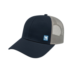 Image of Low Profile Trucker Mesh Back Cap - Navy/Grey 