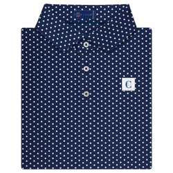 Image of STITCH Men's Polo Double Dot Stitch Navy