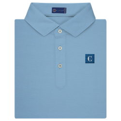 Image of STITCH Men's Polo Riviera  Cotton Bluebell