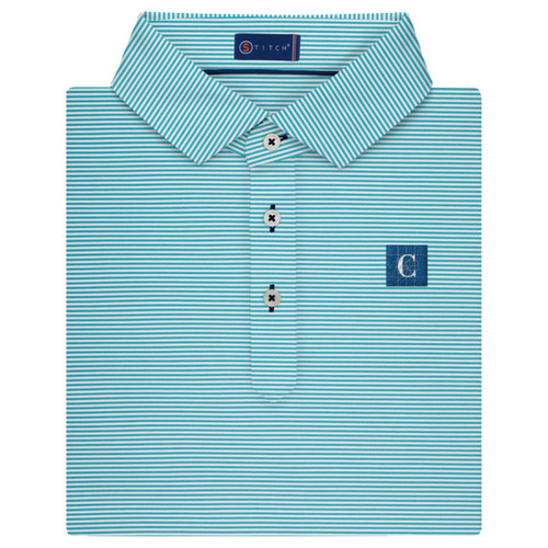 STITCH Men's Polo Atlantic Stripe Caribbean Blue image thumbnail