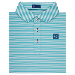 Image of STITCH Men's Polo Atlantic Stripe Caribbean Blue