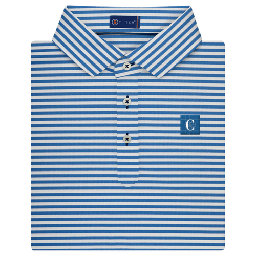 Stitch Men's Club Stripe Polo in Blue Suede image thumbnail