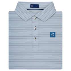 Image of Stitch Men's Bleecker Stripe Polo in Nantucket Breeze