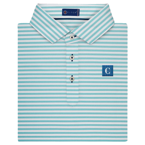 Stitch Men's Club Stripe Aqua Haze Polo image thumbnail