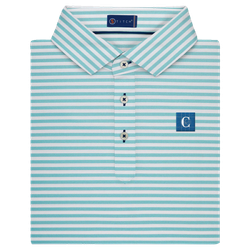 Image of Stitch Men's Club Stripe Aqua Haze Polo