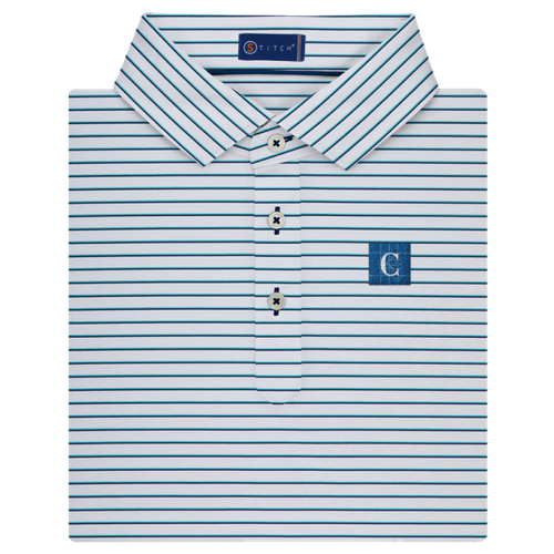 STITCH Men's Polo Bleeker Stripe Caribbean Blues image thumbnail