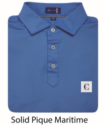 Image of STITCH Solid Pique Men's Polo - Maritime