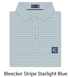 Image of STITCH Bleecker Stripe Men's Polo - Starlight Blue