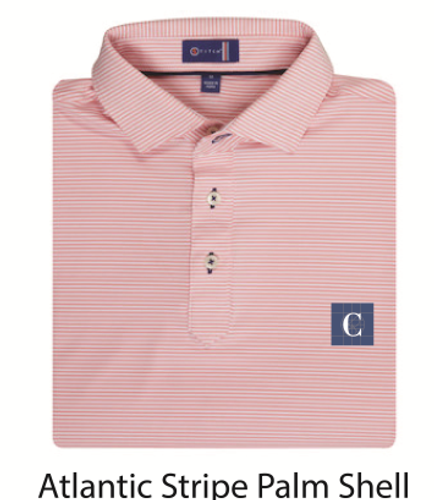 STITCH Atlantic Stripe Men's Polo - Palm Shell image thumbnail