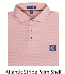 Image of STITCH Atlantic Stripe Men's Polo - Palm Shell