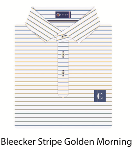 STITCH Bleecker Stripe Men's Polo - Golden Morning image thumbnail
