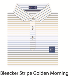 Image of STITCH Bleecker Stripe Men's Polo - Golden Morning