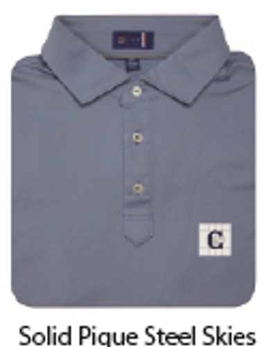 STITCH Solid Pique Men's Polo - Steel Skies image thumbnail