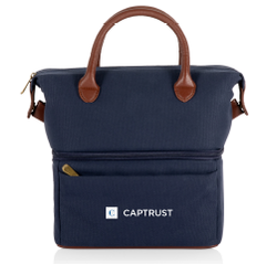 Image of Urban Lunch Bag Cooler-Blue w/Brown Accents 