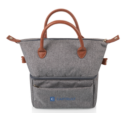 Image of Urban Lunch Bag Cooler-Gray w/Brown Accents 