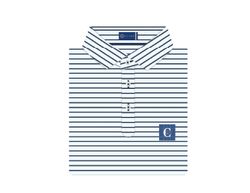 Image of Stitch Men’s Bleeker Stripe Polo in Dark Forest