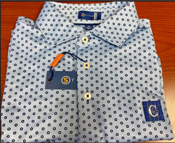 Image of STITCH Men's Polo Double Dot Bluebell