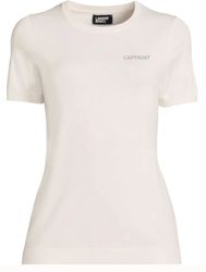 Image of Women's Short Sleeve Performance Fine Gauge Jewelneck Sweater-Ivory