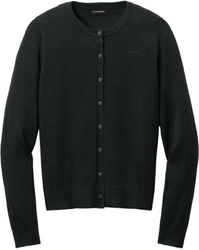 Image of Port Authority® Women’s Easy Care Crewneck Cardigan Sweater Deep Black
