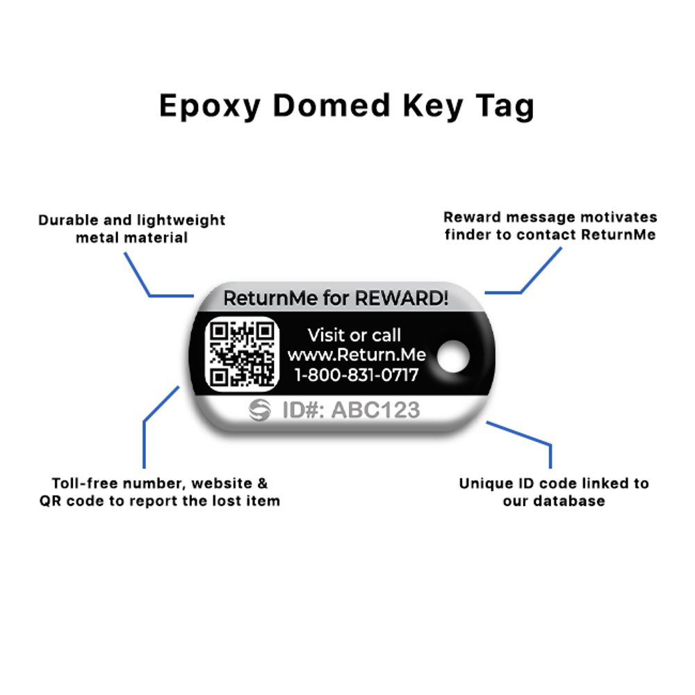Metal Epoxy Domed Key Tag primary image