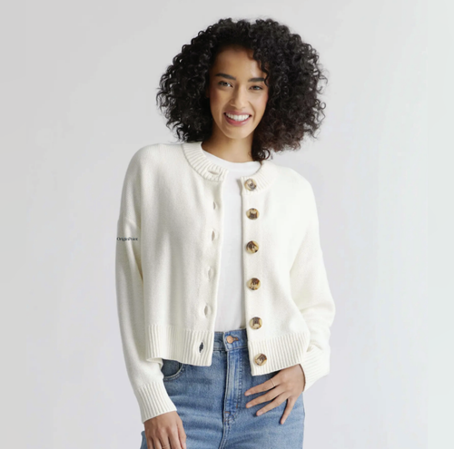 Quince - 100% Organic Cotton Cropped Cardigan image thumbnail