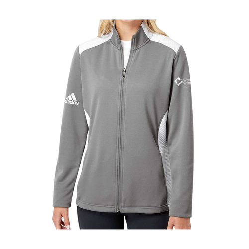 Ladies’ Adidas Textured Mixed Media Full-Zip Jacket image thumbnail
